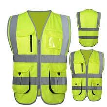 SFvest High visibility reflective safety vest reflective vest multi pockets workwear safety waistcoat free shipping
