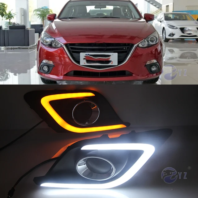 Car Flashing 2 Pcs DRL For Mazda 3 Mazda3 Axela 2014 2015 2016 LED DRL Daytime Running Lights
