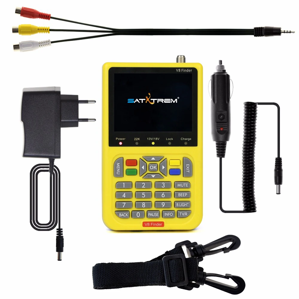Satxtrem V8 Sat Finder цифровой HD 1080P DVB S2 H.264 3 5 &quotЖК дисплей Встроенный аккумулятор Uydu Sinyal