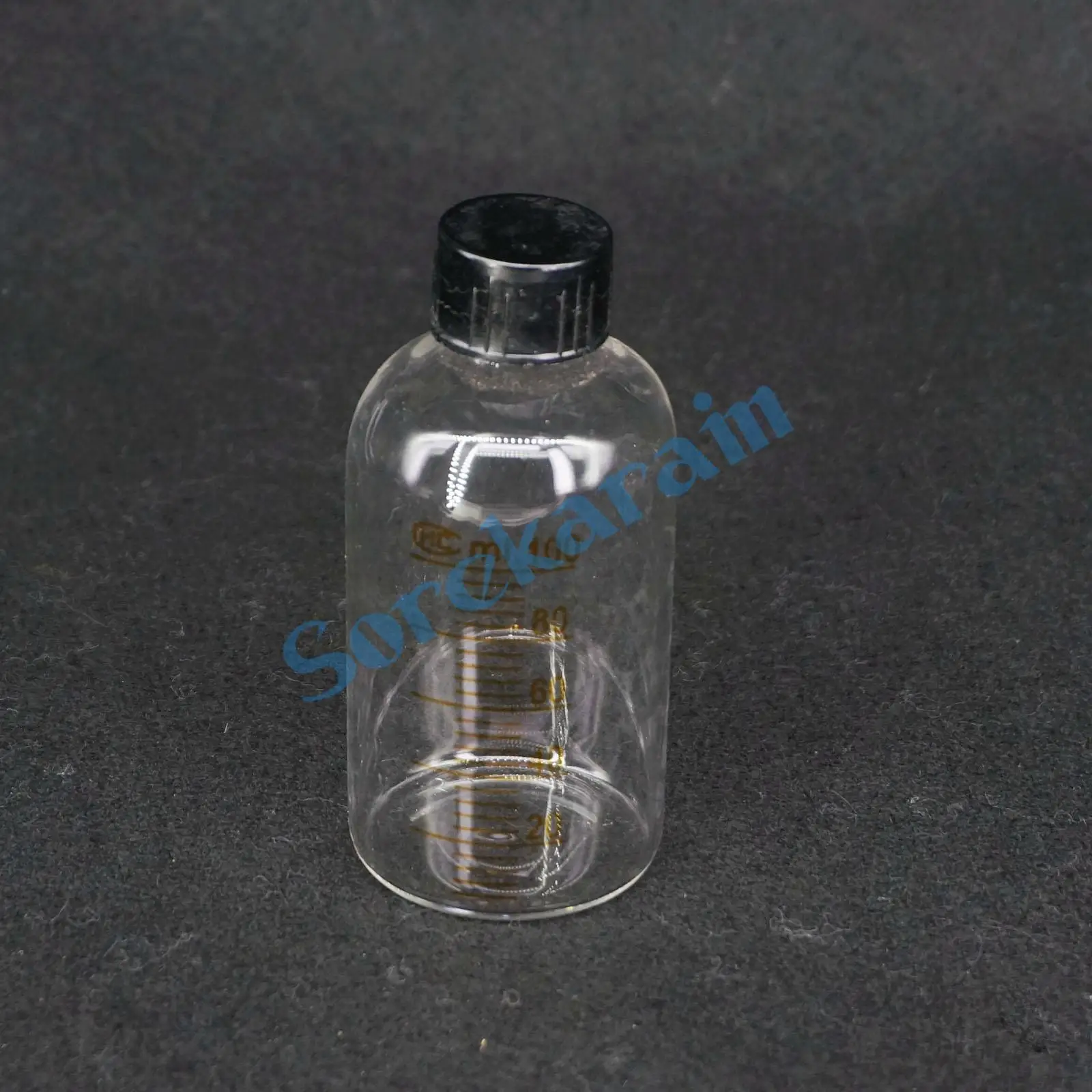 100ml Lab Glass Serum Bottle With Scale Line Screw Cap Reagent Sample