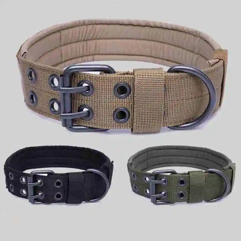 

Tactical Nylon Dog Collar Outdoor Hunting Training Adjustable Comfortable Dog Necklace
