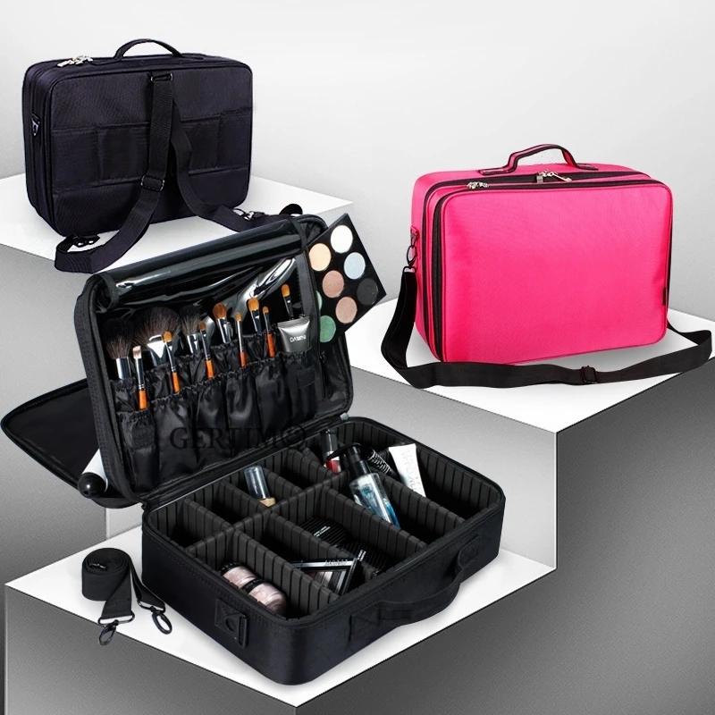 Professional Beauty Suitcase MakeUp Cosmetic Waterproof Women Makeup Case Organizer Large Capacity Storage Travel Pouch Bag