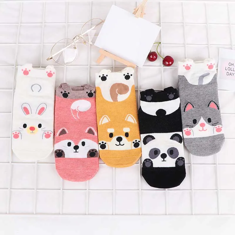 

cute socks women Short Socks Female Socks Meias 3D Sock Animal Warm Socks for Lady Girls Funny Sokken Calcetines Mujer rabbit