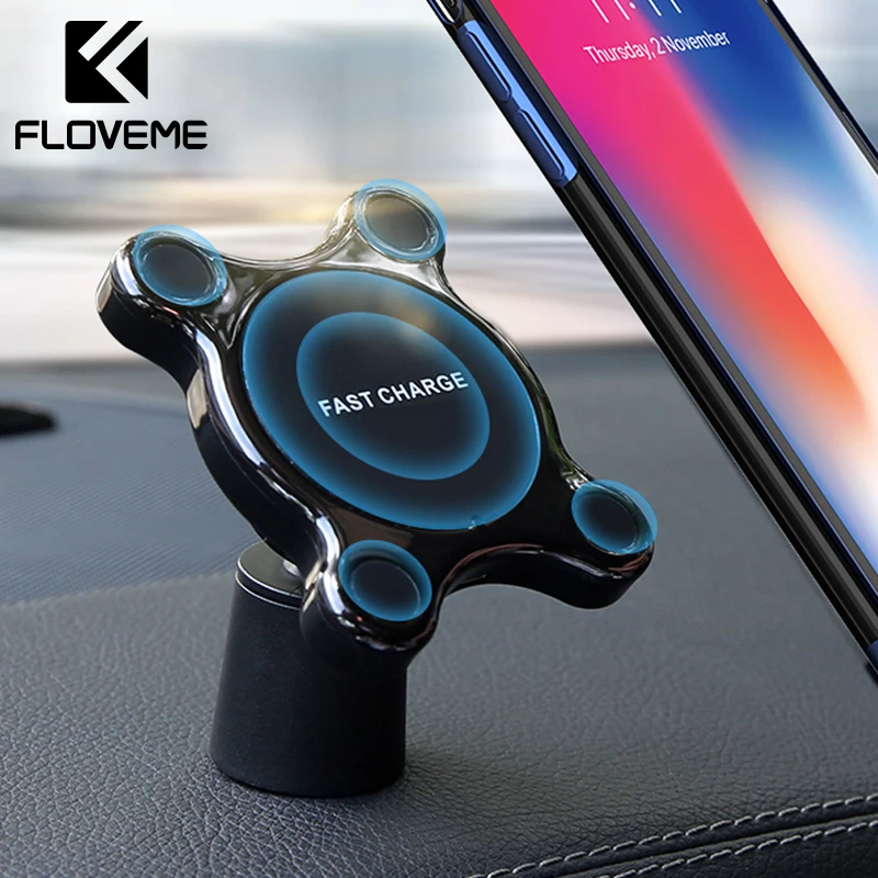 FLOVEME Car Mount Qi Wireless Charger For iPhone X 8 Plus Flash Charge Wireless Charging Pad Car Holder Stand For Samsung S9 S8 FLOVEME Car Mount Qi Wireless Charger For iPhone X 8 Plus Flash Charge Wireless Charging Pad Car Holder Stand For Samsung S9 S8