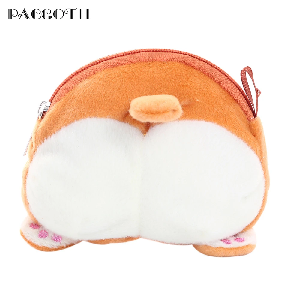 PACGOTH Kawaii Casual Corgi Animal Shape Zipper Coin Purse Cute For Women Orange&ampWhite 14.5cm x14.5cm(5 6/8&quot x5) 1 PC | Багаж и
