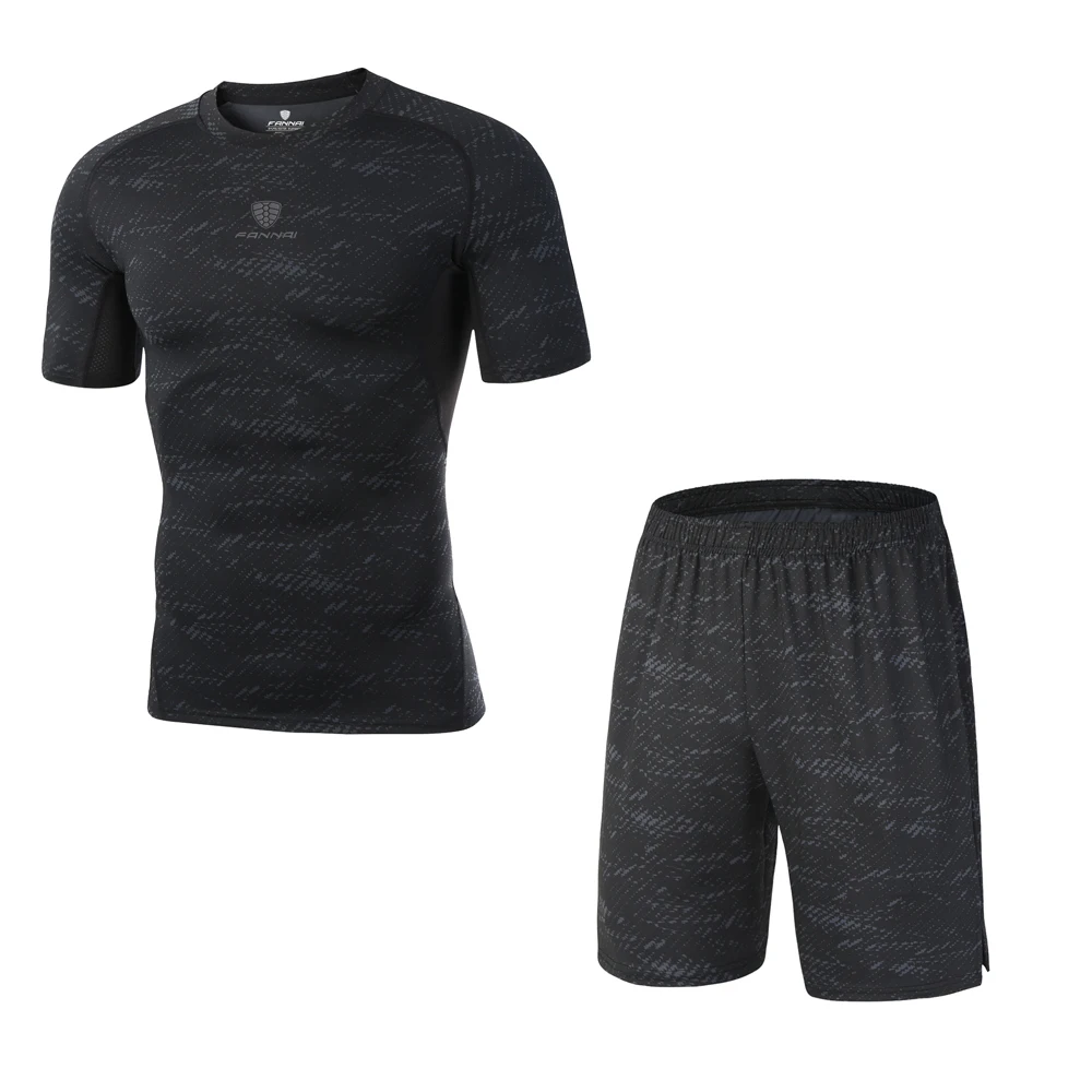 

Compression Running Set Muscle Men Tracksuit Fitness Tight T-shirt Legging Shorts Men's Sportswear Ropa Gym Hombre Sport Demix