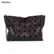 Maelove Neue Frauen-tasche Geometrie casual handtasche schultertasche Hologramm kupplung baobao tasche berühmte logo innen lichtsack