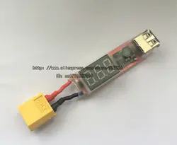 Бесплатная доставка 2 S 6 S Lipo Батарея конвертер USB XT60 зарядное устройство для мобильного телефона адаптер ЖК-дисплей XT60 разъем (с цифровой