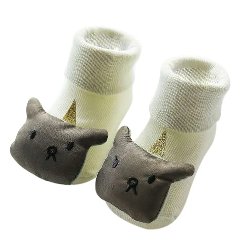 Нескользящие носки для маленьких мальчиков и девочек, тапочки с 3D рисунком, обувь для новорожденных 0-12 месяцев, детские летние аксессуары