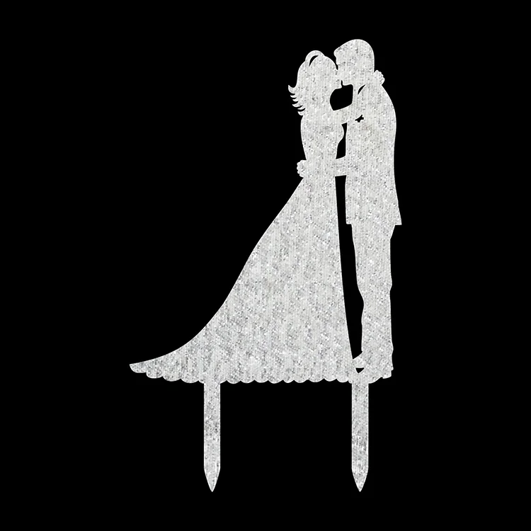 Разноцветные Милые Свадебные акриловые флажки для торта mr. & Mrs Топпер свадьбы