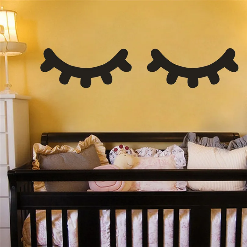 Home Decoration Removable Colorful 2PCS Eyelash Home Decor Wall Sticker Decal Bedroom Vinyl Art Mural   (3)