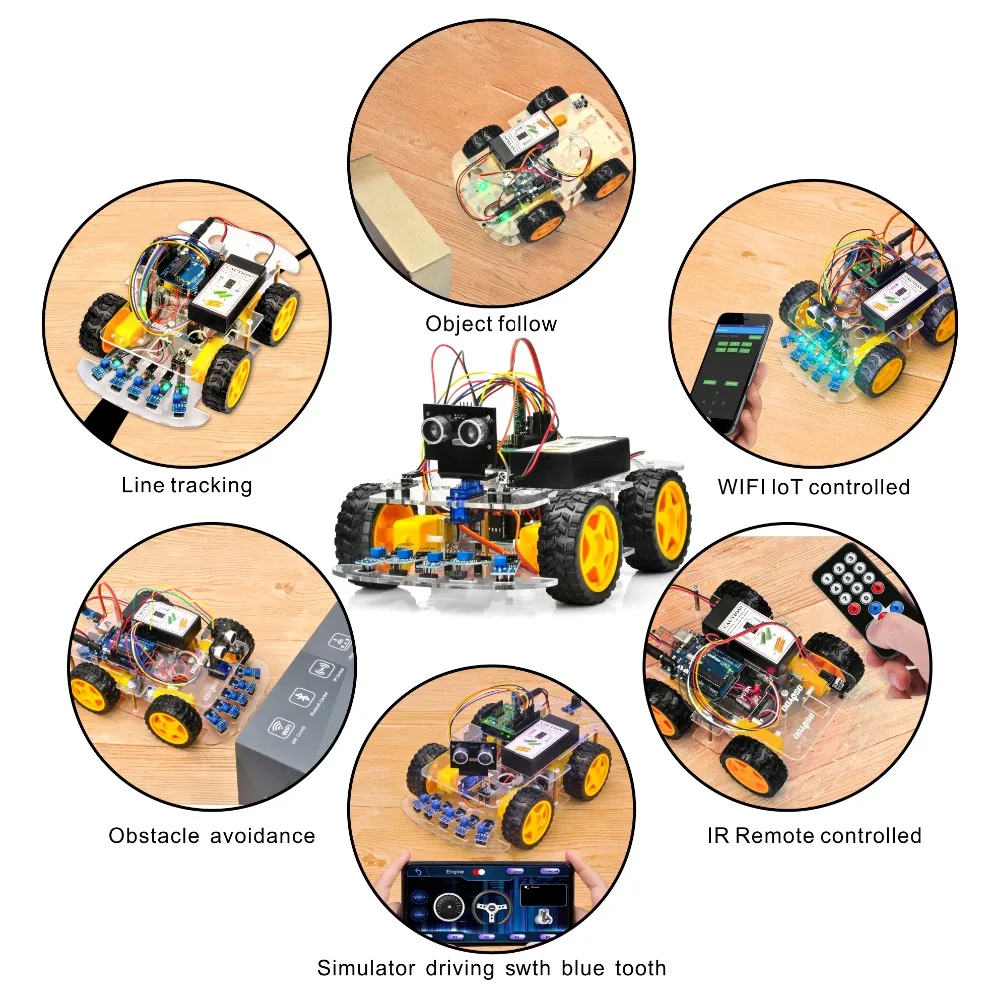 OSOYOO 4WD робот автомобильный стартовый набор V2.0 для Arduino UNO умный проект приложение симулятор вождения Стволовые игрушки подарки для детей подростков