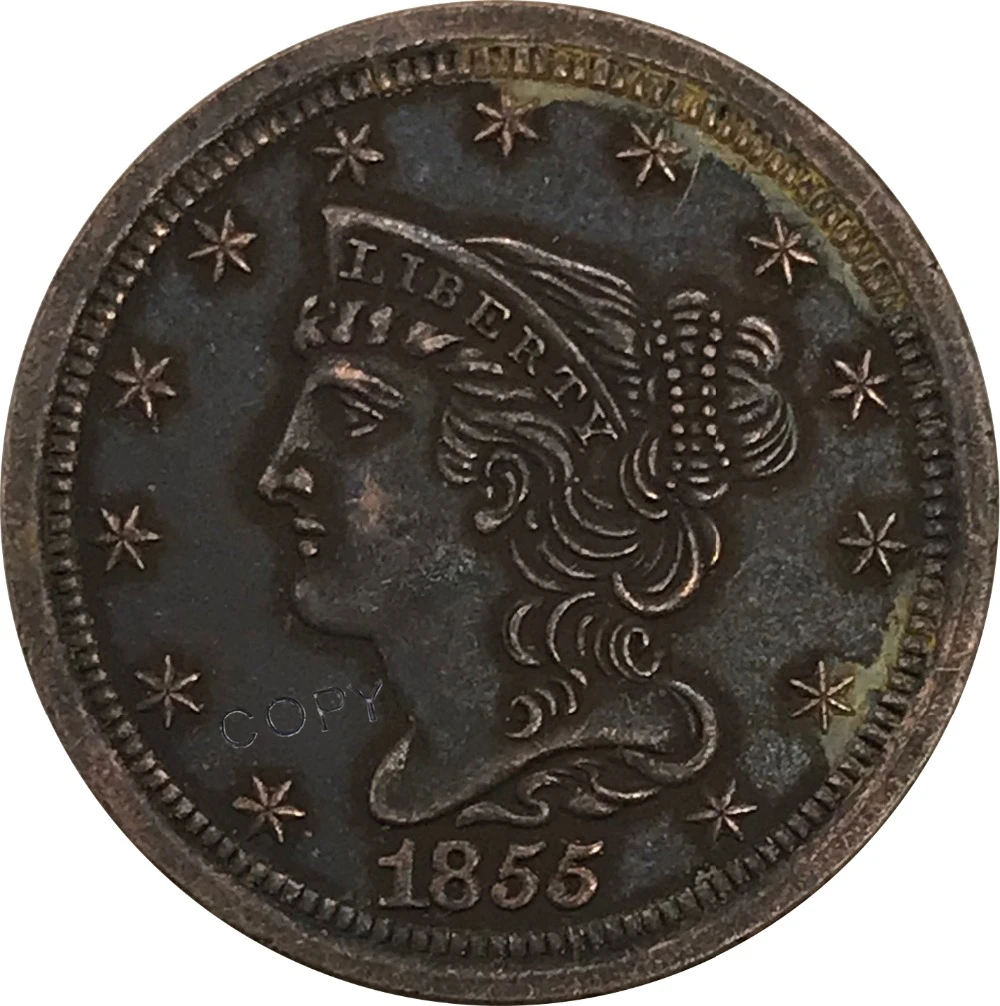 1855 Соединенные Штаты Америки доллар пол-цента коллекционные предметы красная