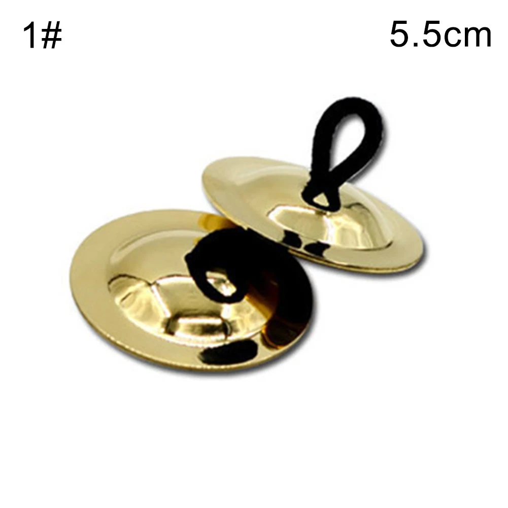 1Pair Brass Finger Cymbals Musical Percussion Instrument baby toy Kids Toy Dancing Props music toys for children