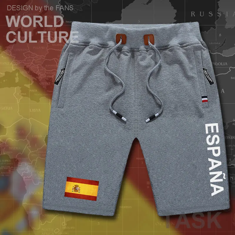 Королевство Испания Espana мужские пляжные шорты новые мужские пляжные шорты флаг тренировки молнии карман пот ESP испанский испанец