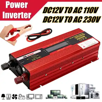 

2000W Car PowerInverter Solar PowerInverter for Car Dual AC Outlets 12V DC to AC 110V Sine WaveConverter US
