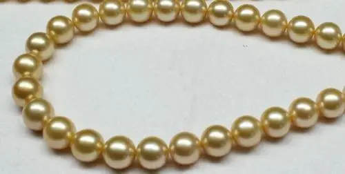 

Free Shipping >>>>>18"8-8MM NATURA SOUTH SEA GENUINE GOLD PEARL NECKLACE PERFECT ROUND