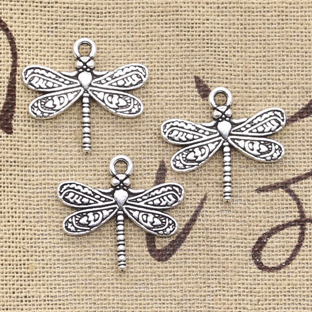 

20pcs Charms Dragonfly 21x19mm Handmade Craft Pendant Making fit,Vintage Tibetan Bronze Silver color,DIY For Bracelet Necklace