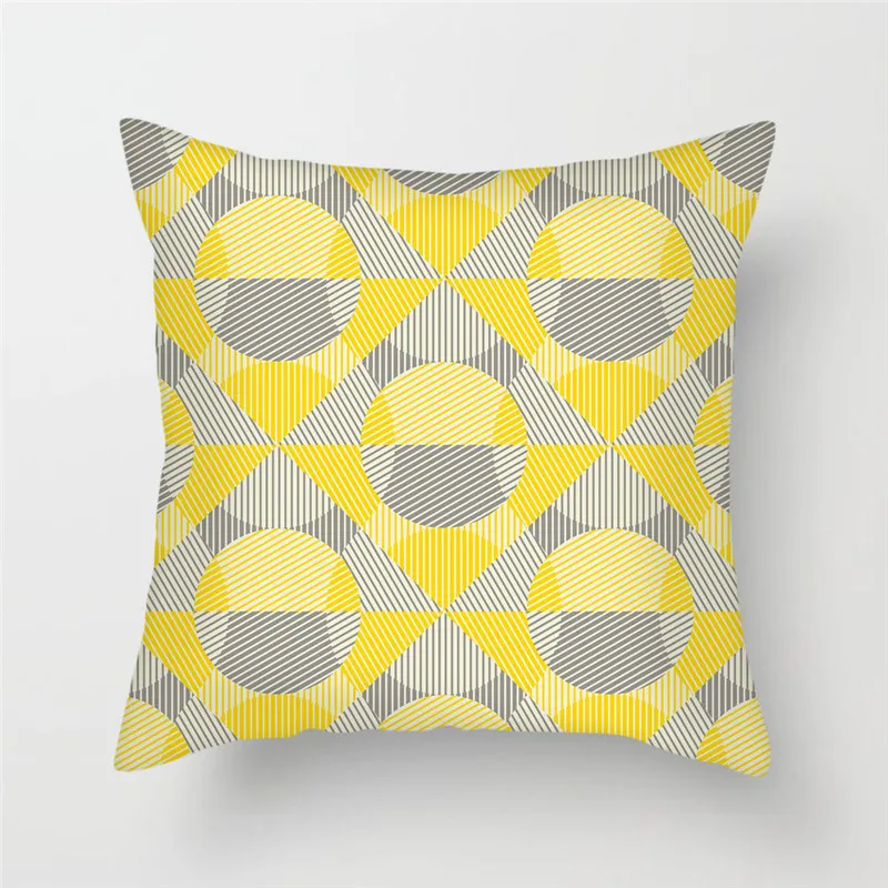 Fuwatacchi Banana Pattern Throw Pillow Cover Yellow Geometric Cushion Cover for Home Chair Sofa Decorative Pillowsases