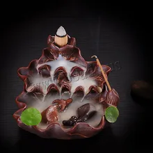 Creative Home Decor Backflow Incense Burner Creative Smoke Waterfall Fish Incense Holder Censer Use In Home Office Teahouse
