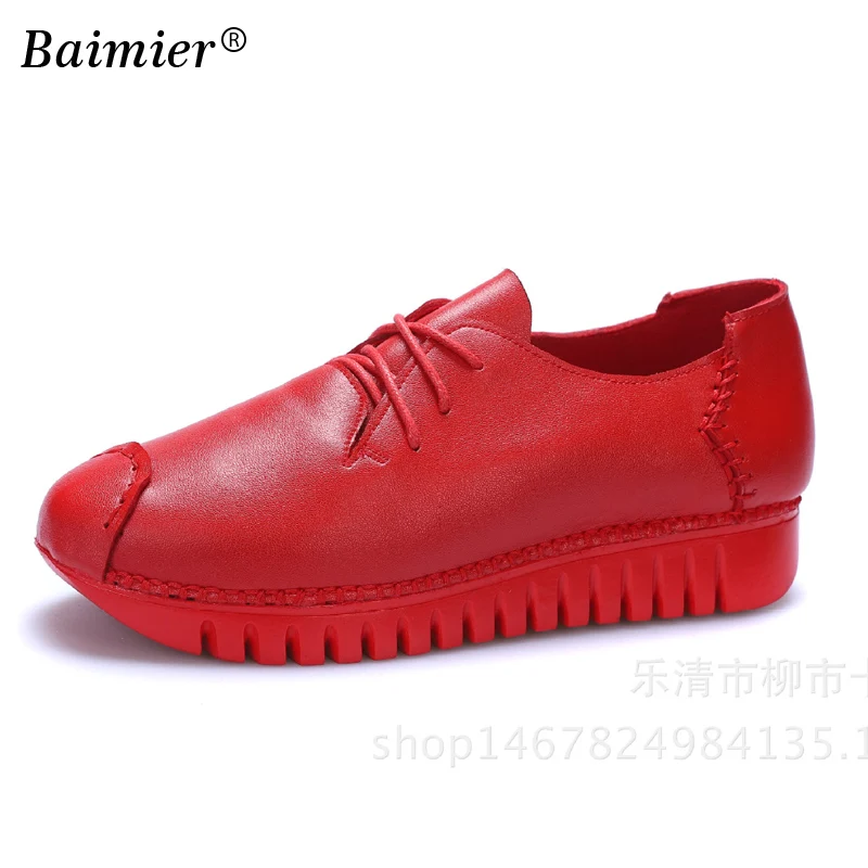 

New Women Genuine Leather Shoes High Quality Handmade Non-Slip Soft Comfortable Shoes Women Leisure Casual Walk Mother Shoes
