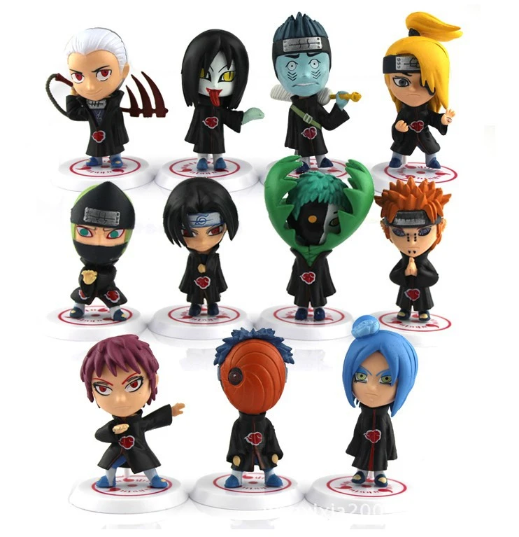 6cm 11pcs Set Japanese Anime Naruto Action Figures Akatsuki Members Cute Garage Kits With Gift Box For Children Kit Painting Kit Compressorbox Pear Aliexpress