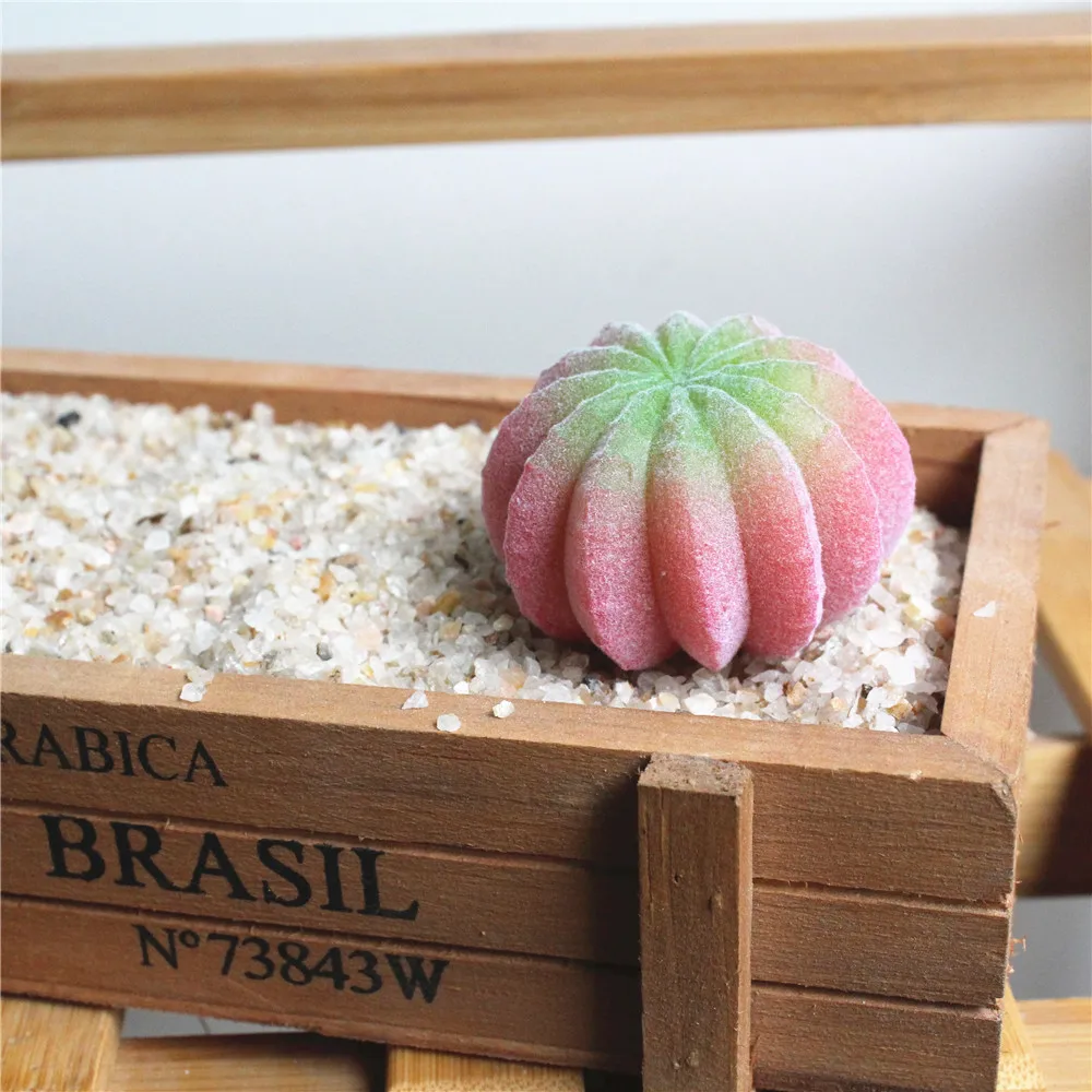 Высота = 6 см диаметр = 45 мм искусственный сток кактус суккулентов для украшения домашнего сада поддельные растения - Цвет: Pink Ball