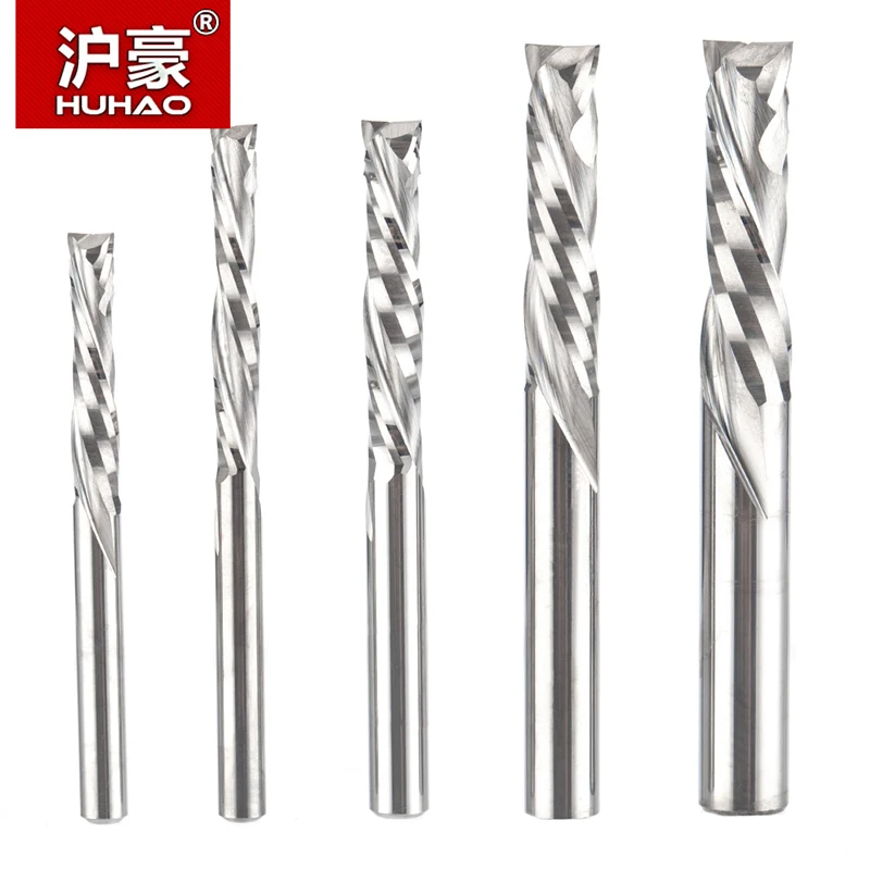 HUHAO 1pc Imported Material Two-flute Composite Milling Cutter Woodworking PVC MDF Clamp Board Straight | Инструменты