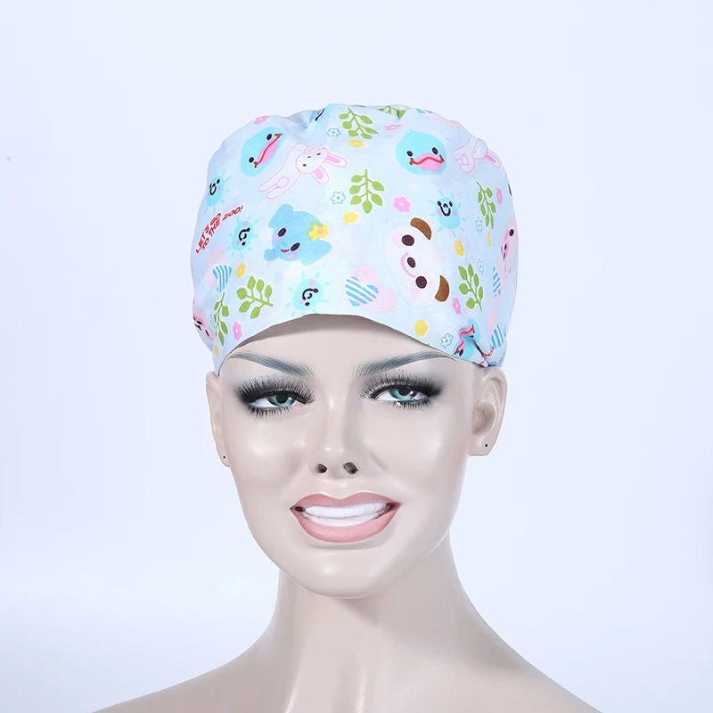 Unisex Hospital Adjustable Medical Caps 100 Cotton Surgical Caps Scrub