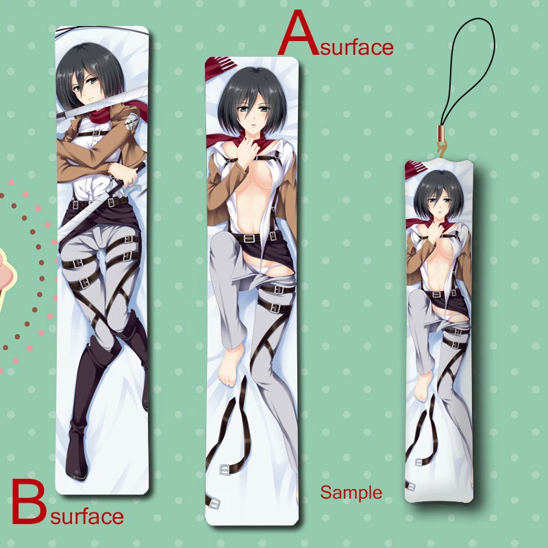 

Attack on Titan Mikasa Mikasa Ackerman Cute Anime Mini Dakimakura Keychain Pillow Hanging Ornament Phone Strap Gift