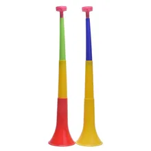 Европейский Кубок Vuvuzela Черлидинг рога ребенок Трубач-игрушка Музыкальные инструменты случайный цвет съемный футбольный стадион Веселые рожки