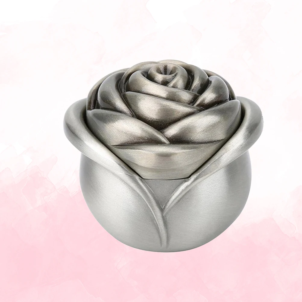Винтаж под старину цветок резные металлические Jewelry Box Брелок чехол для хранения