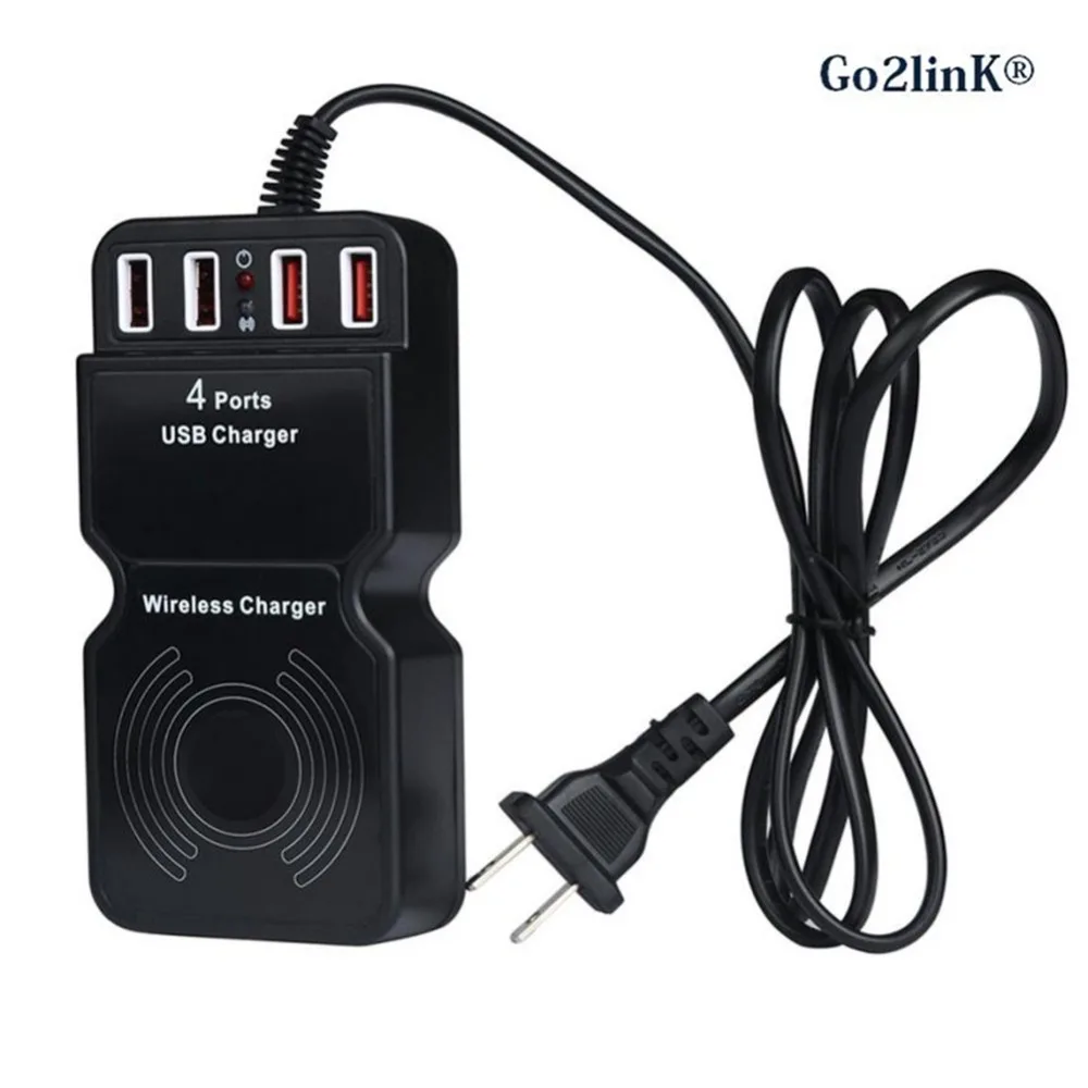 Go2linK qi Беспроводное зарядное устройство с 4 портами usb зарядное устройство для Samsung Note 8 s7 s8 plus