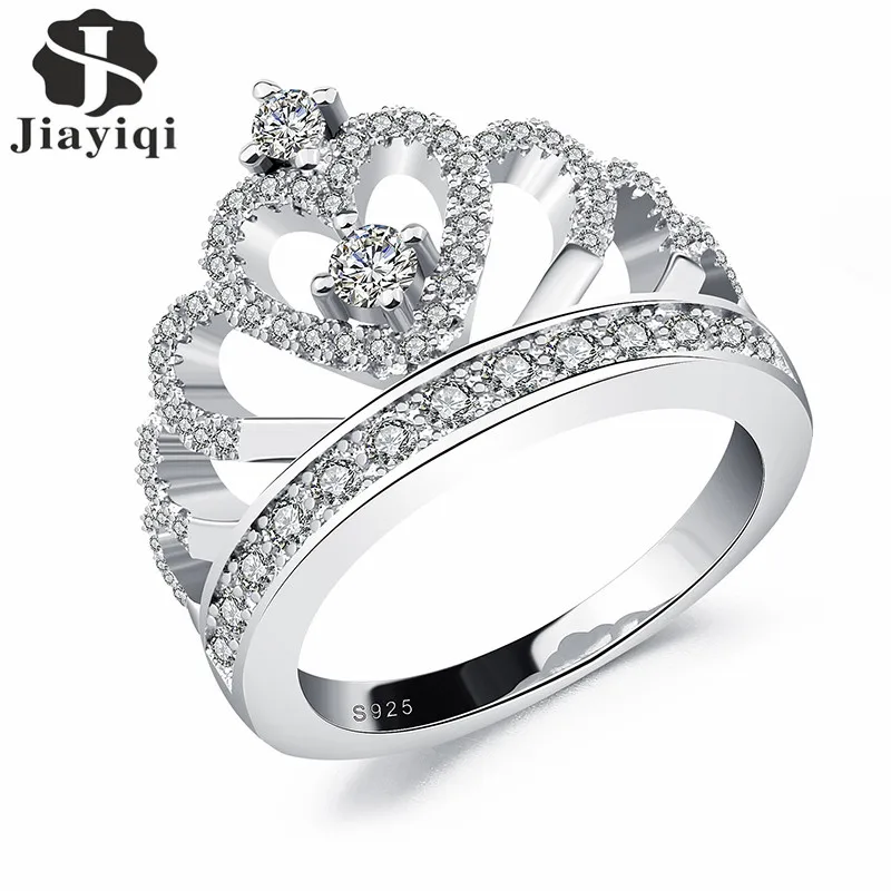 2018 Princess Style Cubic Zirconia Hollow Heart font b Silver b font Rose Gold Color Crown