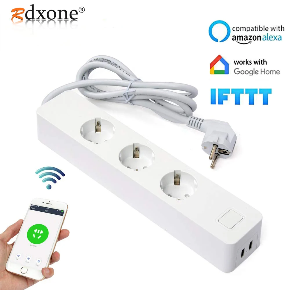 

WiFi Smart Power Strip,Wireless Timer Socket,Remote Control Outlets by Smartphone for Android/iOS/Google Home/Amazon Alexa