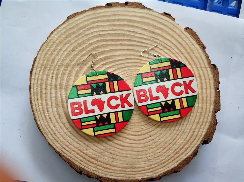 African Queen Wooden Earringsin Drop Earrings from Jewelry