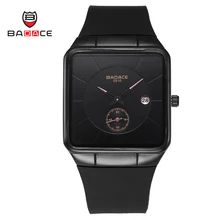 De luxe Hommes Montre Carré Étanche Militaire Sport Montre-Bracelet Loisirs Silicone Quartz Montre avec Calendrier relogio masculino5010