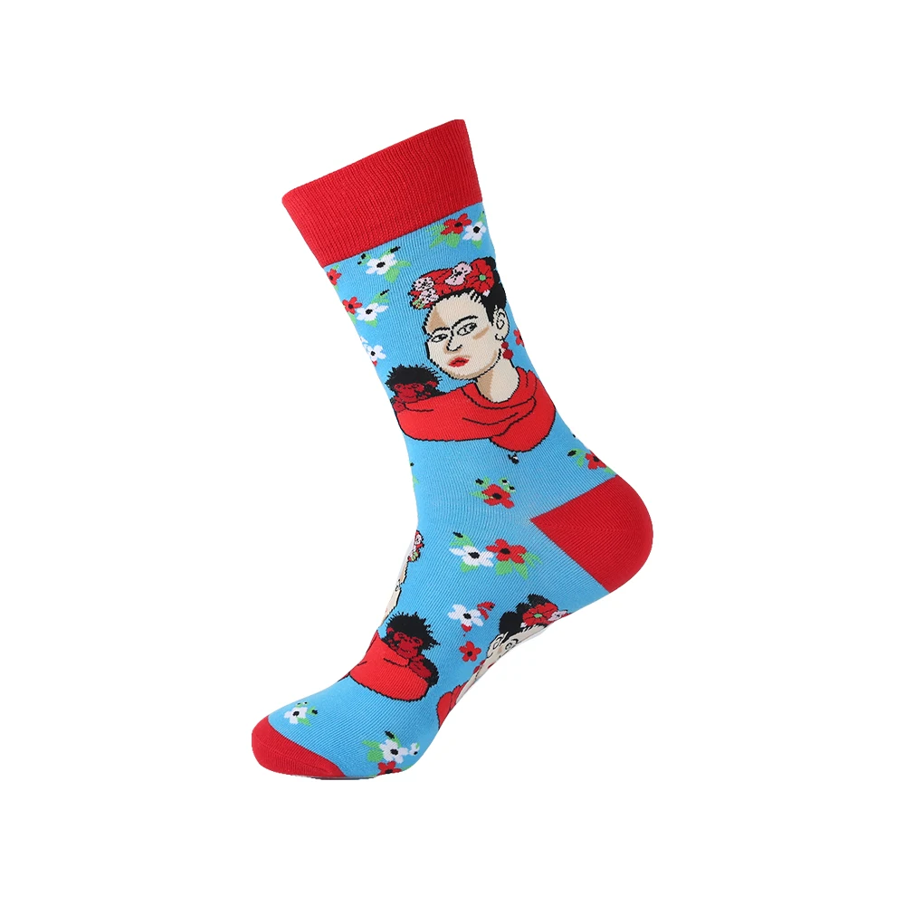 VPM, мужские носки из чесаного хлопка, Harajuku, цветные, веселые, забавные, с птицами, пчелами, нарядные носки для мужчин, для свадьбы, рождественский подарок - Цвет: B192