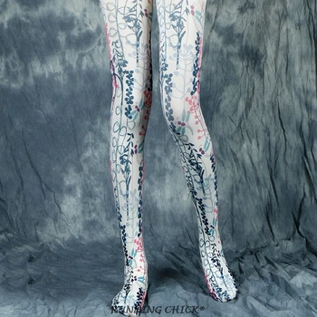 

Vertical wicker printed women autumn and winter pantyhose