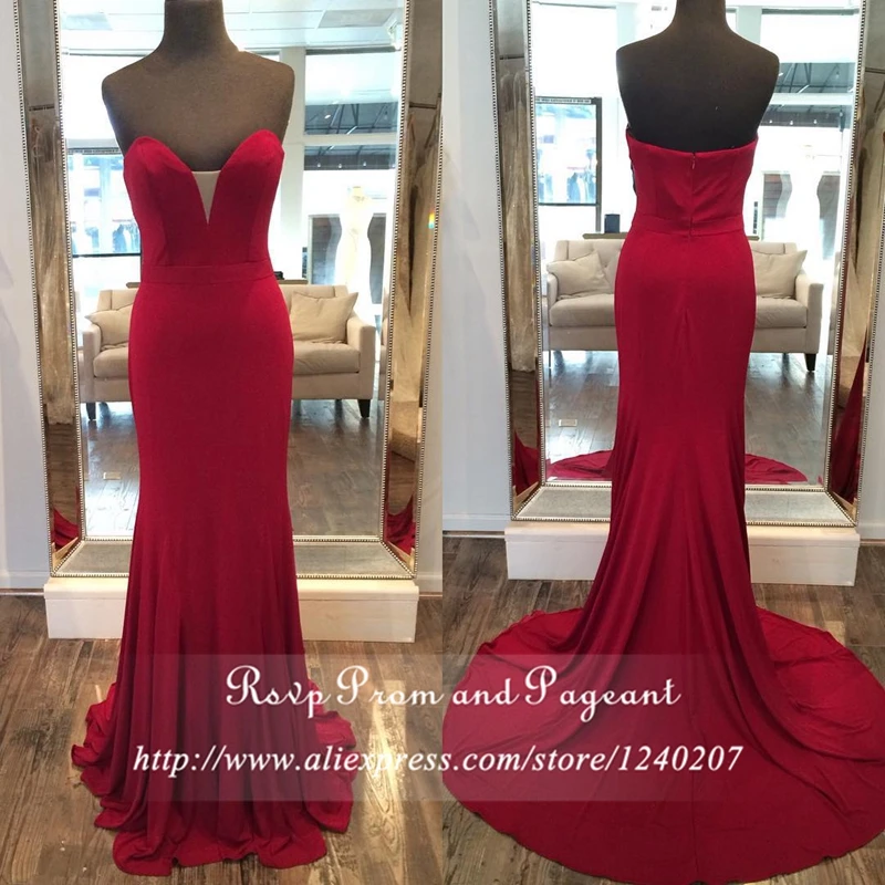 Real Pictures Burgundy Long Elegant Prom Dress Sweetheart Neck Off The Shoulder Neck Stretch Satin Mermaid