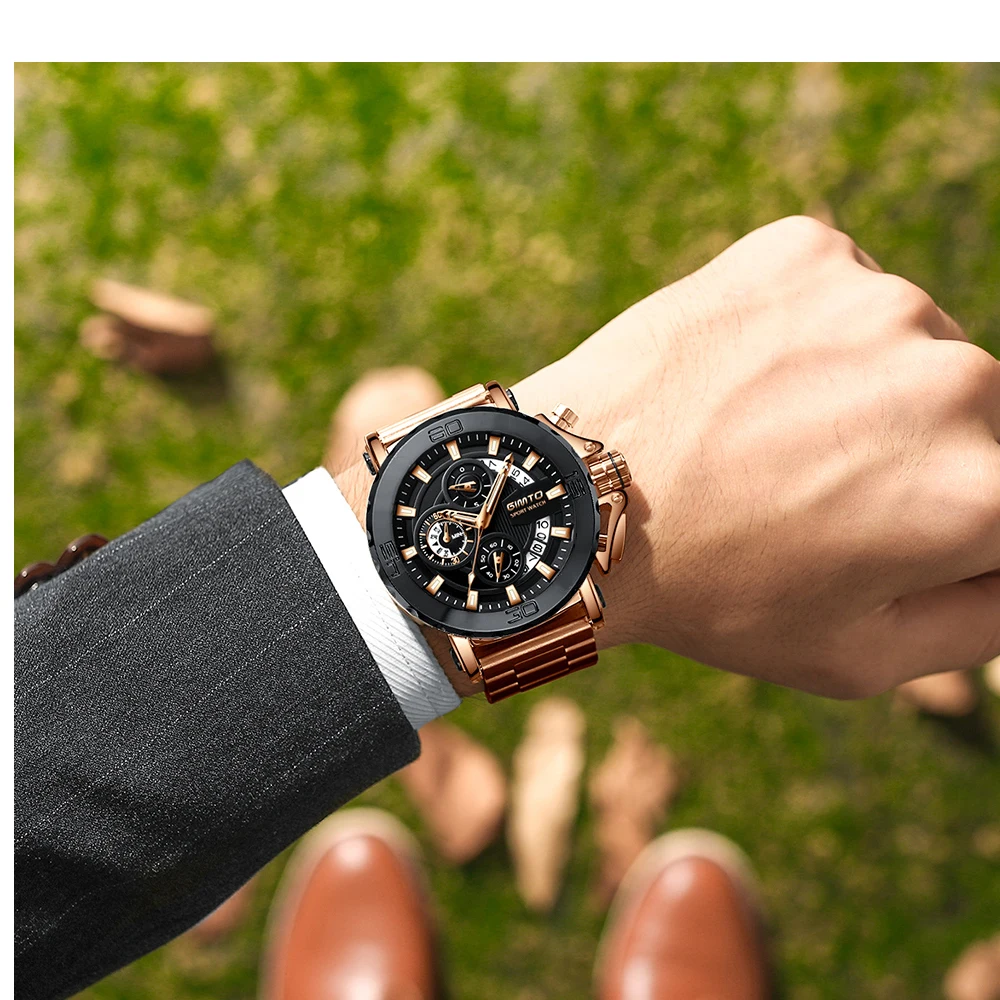 

GIMTO 2018 Luxury Gold Men Watch Brand Steel Creative Quartz Wristwatch Waterproof Army Military Male Clock Relogio Masculino
