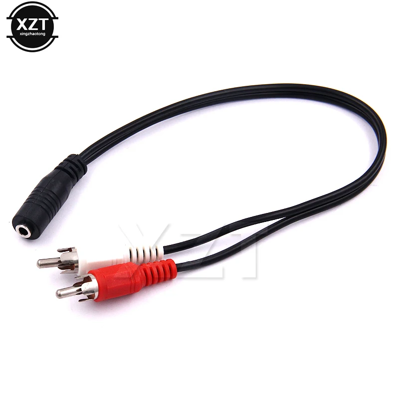 3.5mm Stereo Audio Female Jack to 2 RCA Male Socket Headpahone Y Cable jack to two MALE coded male RCA plugs audio cable
