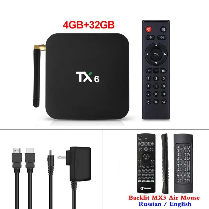 4K Smart tv Box Android 9,0 TX6 Allwinner H6 4GB ram 64GB rom 2G/16G 32G BT 2,4G/5 GHz двойной WiFi медиаплеер TX6 MINI - Цвет: 4GB32GB MX3