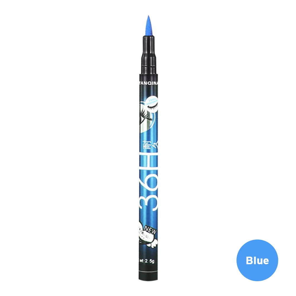 blue YANQINA 1 шт., черный стойкий карандаш для глаз, Водостойкий карандаш для глаз, водостойкая Косметическая жидкая Косметика для макияжа, карандаш для подводки глаз - Цвет: blue