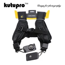 PRO black Double Dual Camera Shoulder Strap Quick Rapid Sling Camera Belt Adjustment for Canon for 2 Cameras Digital DSLR Strap