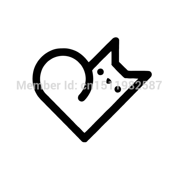 I Love My Cat Heart Cute Car Window Vinyl Sticker For Truck Bumper Computer Laptop Ship Decal Funny JDM Auto SUV Animal |