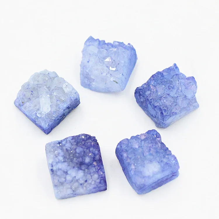 

1PC 4Colors Natural Agate Titanium Cluster Quartz Electroplated Cluster Crystal Points Mineral Specimen Decoration DIY Materials