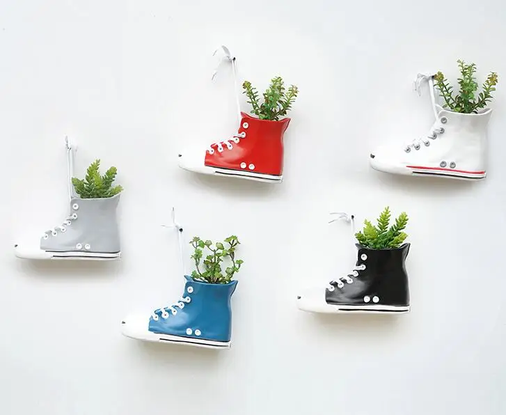

ceramic shoes fashion creative abstract flower vase pot home decor craft room decoration handicraft garden porcelain figurine