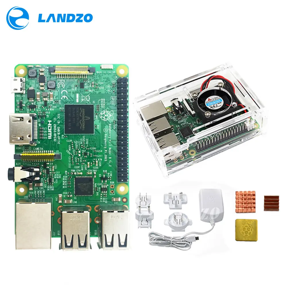Raspberry Pi 3 Модель B стартовый комплект pi плата/акриловый корпус/Вентилятор