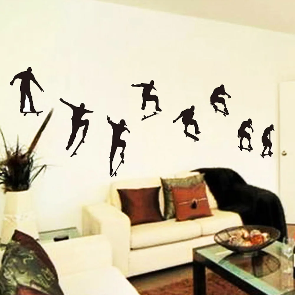 new wall stickers skateboard sports cool life simple black diy wall stickers wallpaper art decor mural - Sports Wall Stickers For Bedrooms new wall stickers skateboard sports cool life simple black diy wall stickers wallpaper art decor mural - Sports Wall Stickers For Bedrooms